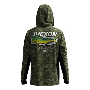 T-shirt à capuche pour <span class=keywords><strong>homme</strong></span>, imprimé camouflage forestier par sublimation, OEM ODM, respirant, protection solaire UPF 50+, imperméable, antibactérien - Product Image 5