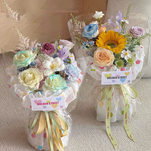 Thickened snow pear <b>paper</b> Small playful <b>color</b> dot underlay <b>paper</b> Flower packaging Primed snow pear <b>paper</b> - Product Image 2