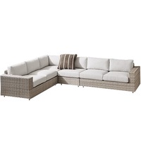 Günstige Outdoor-Sofa Rattan Gartenmöbel Set Garten Freizeit 3-teilige modulare Querschnitt L-förmige Sofa garnitur