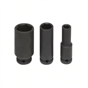 Jeu de clés à douilles à chocs Fervi, 3 pièces, embout de 1/2 pouce, douilles métriques profondes, kit d'outils - Product Image 2