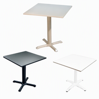 Table carrée moderne en acier au carbone pour cour intérieure et extérieure, idéale pour la salle à manger et comme mobilier de café