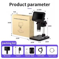 Microscopio estéreo Digital Monocular original de 16MP Full HD 1080P ABS con luz LED, cámara de microscopio Trinocular de vídeo Industrial