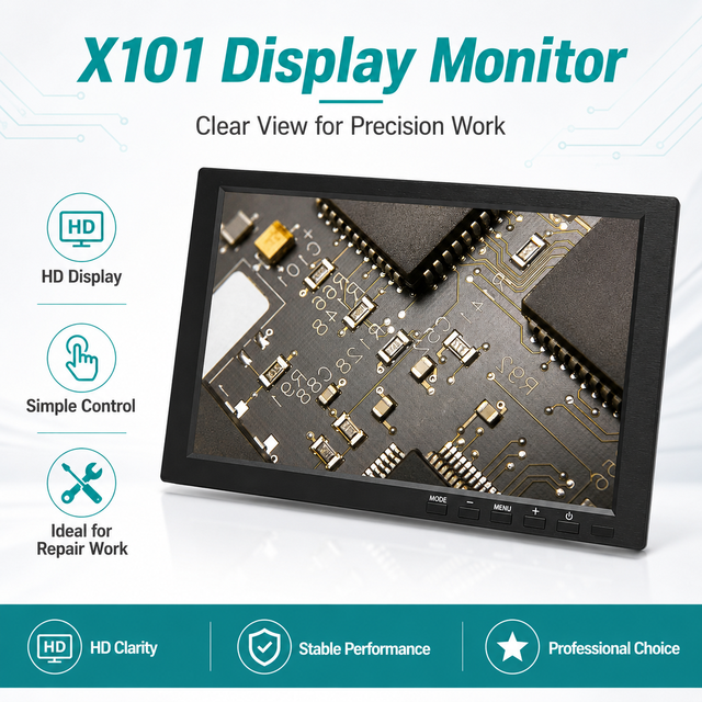 New 10 Inch IPS 4:3 LCD Monitor for Microscope & Mobile Phone Repair Desktop Use Industrial Maintenance Parts