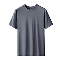 T-shirt décontracté d'été pour homme noir 100 % coton à manches courtes, col rond, coupe classique, respirant, séchage rapide, tricoté, personnalisable