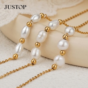 Wholesale Custom PVD 18K 24K Gold Natural <b>Pearl</b> Shell <b>Freshwater</b> Earrings <b>Bracelet</b> Fashion Jewelry Long <b>Pearl</b> Necklace - Product Image 1