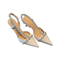 Nouvelles Chaussures d'été 2025 pour Femme - Sandales à Talon Fin et Bout Pointu avec Strass Unique