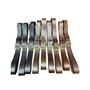 Ceinture en cuir de vachette pour homme avec boucle carrée en cuivre, marron noir, style vintage, pour le bureau, la maison, confortable, imperméable - Product Image 6