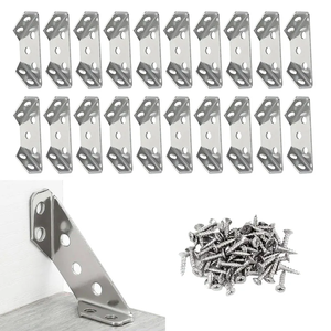 Soportes de Esquina con Tornillos de Acero Inoxidable Galvanizado en Zinc, Soporte de Fijación Universal de un Solo Lado para Muebles, Gabinetes, Laminados y Mesas - Product Image 1