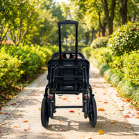 Fauteuil roulant pliable léger pour personnes handicapées avec cadre haute résistance et siège en maille respirante