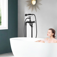 Robinet mitigeur de baignoire autoportante, téléphone, robinet de baignoire-douche sur pied, salle de bains en laiton Antique, Offre Spéciale
