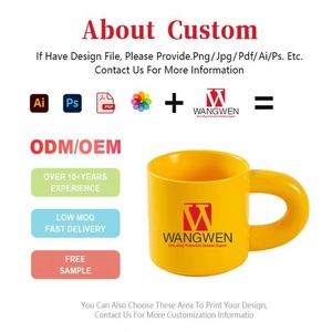 Custom American Style Pangpang Ceramic Cup Sublimation Double Color Coated for Business <b>Gifts</b> Milk Mugs With Handgrip - Product Image 3