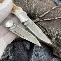 Pisau Lipat Klasik Berlapis Kuningan Putih dengan Gagang Cermin, Panjang Bilah Pisau Tradisional, Pisau Lipat EDC untuk Pria, Hadiah untuk Pria
