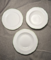 Nouvelle exportation Chine : Assiette en céramique verte style minimaliste moderne et épuré, motif dentelle, pour chapeau de paille, poisson ou plats occidentaux