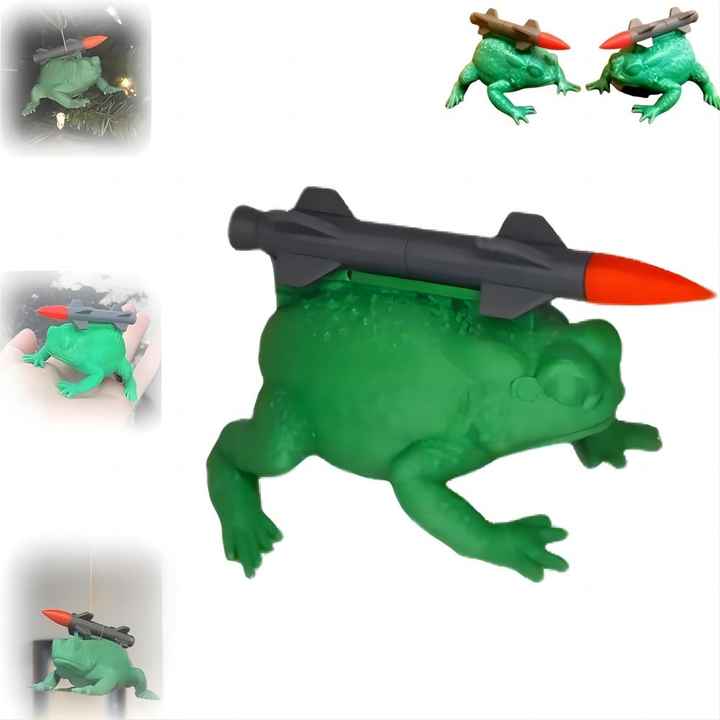 Rocket Toad Christmas Missile Toad Ornament - Unique Gag Gift