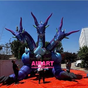 Globo Inflable <span class=keywords><strong>de</strong></span> Dragón <span class=keywords><strong>de</strong></span> Tres Cabezas con Diseño <span class=keywords><strong>de</strong></span> Piel Azul para Decoración <span class=keywords><strong>de</strong></span> Eventos, Venta Directa <span class=keywords><strong>de</strong></span> Fábrica - Product Image 2