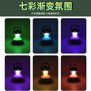 Linterna de camping T6002 LED portátil, impermeable, para tienda de campaña, con control táctil recargable por USB para camping - Product Image 2