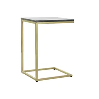 Table d'appoint en marbre et fer noir 40x46x65