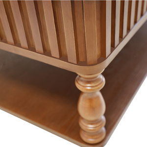 Modern Durable Burl Wood Rotating Coffee <b>Table</b> with 2 Drawers 360 Rotating Top Walnut Living Room Furniture - Product Image 5