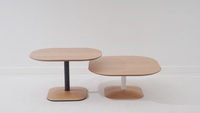 Meubles de bureau pour hôtel, table d'appoint moderne en placage de bois avec colonne en acier pour salon de bureau