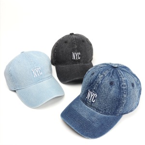 Casquette de baseball en denim délavé avec broderie Nyc, chapeau unisexe à la mode pour hommes et femmes - Product Image 2