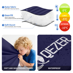 Campeggio all'aperto mummia adulto sacco <span class=keywords><strong>a</strong></span> <span class=keywords><strong>pelo</strong></span> anatra imbottitura antivento impermeabile 0 ~ 5 valutazione di temperatura personalizzabile Logo di colore per - Product Image 5
