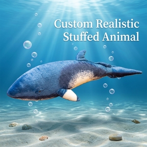 Peluche réaliste de <span class=keywords><strong>baleine</strong></span> à plumes, rembourrée en coton PP doux, coussin anti-stress, cadeau d'anniversaire, lavable, personnalisable OEM - Product Image 1