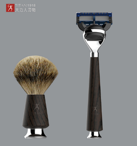 Titan <span class=keywords><strong>blaireau</strong></span> poignées en bois <span class=keywords><strong>rasoir</strong></span> argent <span class=keywords><strong>blaireau</strong></span> cheveux barbe brosse - Product Image 3
