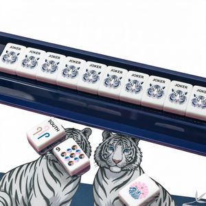 Mahjong américain Liora en acrylique ivoire, design floral ours, style classique moderne et luxueux, pour 2 joueurs, idéal pour les fêtes d'automne et comme cadeau de Fête des Mères - Product Image 1
