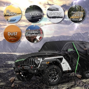 Housses de voiture imperméables 210T, personnalisées pour <span class=keywords><strong>Jeep</strong></span> <span class=keywords><strong>Wrangler</strong></span> <span class=keywords><strong>2</strong></span> portes 1987-2006, protection UV avec porte à fermeture éclair et bande réfléchissante - Product Image 6