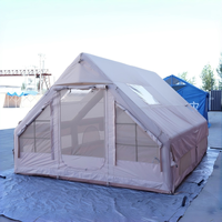 Tente gonflable de luxe 12 places en tissu Oxford imperméable pour l'extérieur, avec fenêtre de toit et port pour poêle, idéale pour le camping et les événements