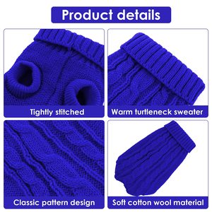 Suéteres para perros, ropa clásica de invierno de Color sólido para perros, abrigo cálido para cachorros, ropa navideña bonita para mascotas, suéteres para perros - Product Image 3
