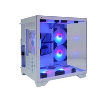 Boîtier PC de jeu MANMU Mid Tower MicroATX avec construction en alliage d'aluminium et acier, panneau latéral en verre trempé, 4 emplacements PCI - En stock