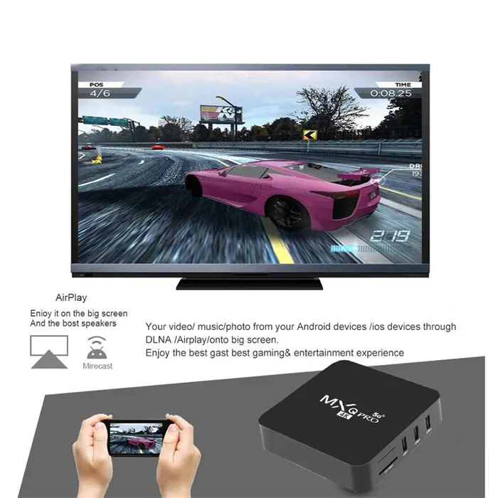 IK MXQPRO Android TV Box Android7 8GB 16GB 4K H.265 Media Player Amlogic S905 3D Video 2,4G Wifi Smart Set Top Box Receptores