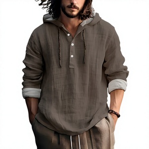 Nouvelle Chemise Décontractée pour Homme 100% Coton Tricoté à Manches Longues Col Montant en Popeline ODM Anti-Plis Respirante Écologique Séchage Rapide Été - Product Image 6
