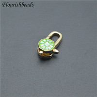 Fermoirs de 17mm de long rouge noir vert bleu laiton métal coquille naturelle soleil octogone forme homard pour la fabrication de bijoux Bracelet collier