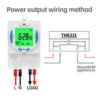 Temporizador de campana programable de 7 días de servicio pesado TM6337 40 ON/OFF, 30A, 85-265VAC pantalla LCD retroiluminación de 5 colores para fábrica escolar