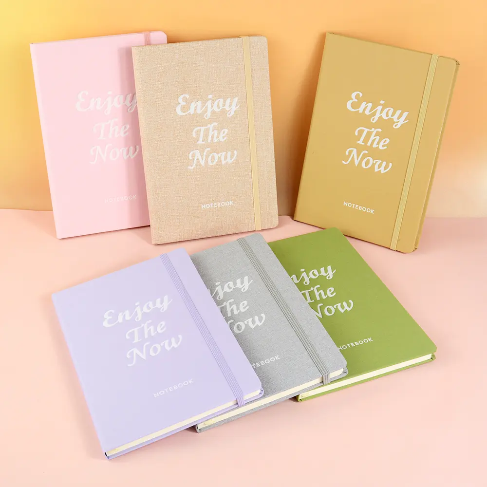 Benutzer definierte LOGO Mehrfarbige Leinen Hardcover gefüttert Tagebuch Tagebuch Buch A5 College Ruled Notebooks