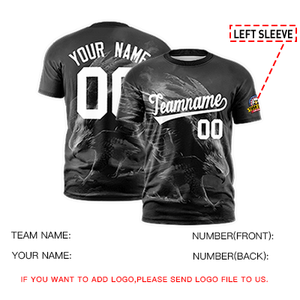 Maglietta personalizzata da uomo in poliestere con grafica feroce <span class=keywords><strong>aquila</strong></span> abbigliamento sportivo sublimato oversize Top con nome della squadra e stampa numero - Product Image 3