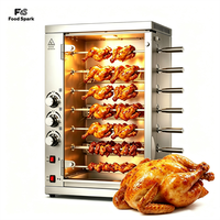 Four à rôtir électrique commercial à 7 broches pour poulets, idéal pour les restaurants