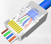 Échantillon Gratuit Connecteur RJ45 Cat6 8P8C UTP Non Blindé Câble LAN à Trois Broches pour Applications Réseau