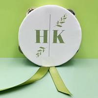 4inch Mini Wood Material Body Orff Musical Instrument Wholesale Percussion Wood Tambourine Drum for Tambourine Party Favors