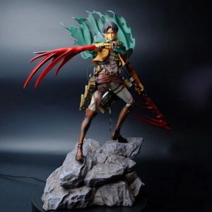 Figuras de 35cm Hot Anime hình tấn công trên Shingeki no Kyojin Rivaille Ackerman trận chiến bị hư hỏng hai đầu hành động nhân vật - Product Image 2