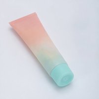 Tube cosmétique vide en PE de 35 mm, couleur dégradée pastel, finition brillante, vert menthe, avec bouchon à vis, pour lotion de soin de la peau et soins du visage