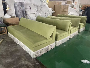 Canapé vert de haute qualité avec jupe, éponge hautement élastique, style vintage français, pour salon - Vente en gros Disen - Product Image 6