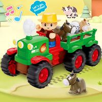 Nouveauté Usine FiveStar : Camion de Fermier en Plastique Amusant avec Remorque et Sons, Jouet Tracteur Animaux pour Enfants, Autres Véhicules Jouets