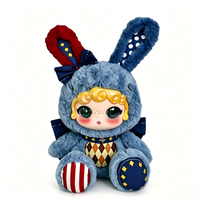 Prêt à être expédié maintenant : Peluche lapin mignon Mengqi, style rétro américain, pour enfants et collectionneurs