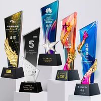 Trophée en cristal coloré haut de gamme, médaille créative gravée pour les excellents employés, les compétitions, les équipes d'entreprise et les réunions annuelles