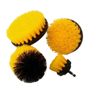 Electric Drill Brush Set 3pcs Yellow Nylon Bristles Multi Functional Home Cleaning Polishing Brush Head - Product Image 4