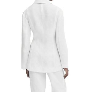 Veste de costume blanche formelle pour femme, col en V, logo personnalisé en gros, haute qualité, taille plus, vêtements de bureau, veste pour femme - Product Image 2