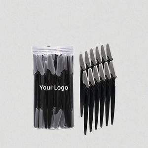 Custom Logo Stainless Steel Slanted Eyebrow <b>Trimmer</b> Portable Facial Razor Hair Removal Tool - Product Image 3